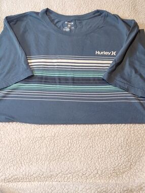 Hurley Blue Striped Short-Sleeve Mens T New Without Tag